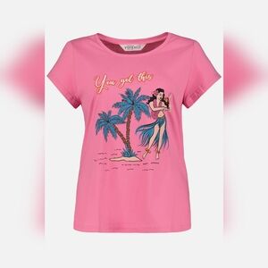 NEW NWT Ulla Popken Plus Size Pink Graphic Tee Sz 20/22